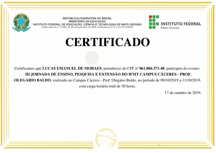 Certificado 3° Jenpex
