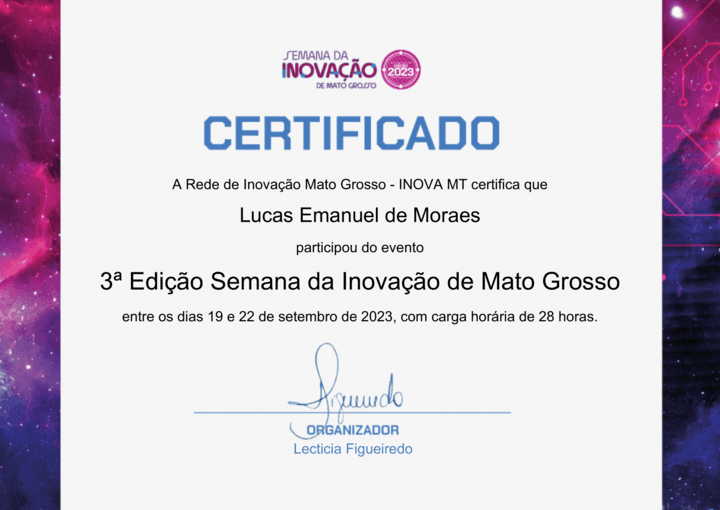 Certificado Semana da Inovação
