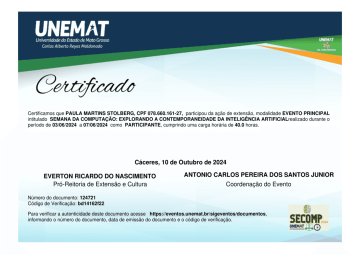 Certificado Secomp 2024