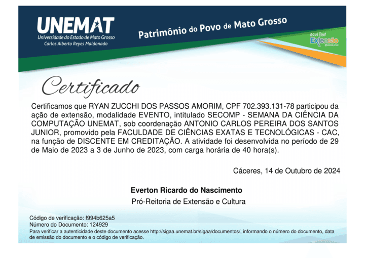 Certificado Secomp